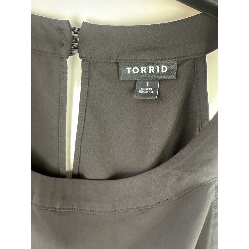 Torrid Babydoll Chablis Goddess Neck Tank Stretch Black Keyhole Plus Size 1 1X - Picture 5 of 11